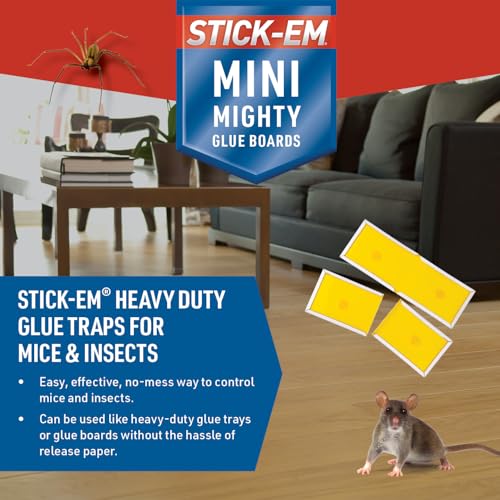 JT Eaton 154 Stick-Em Mini Mighty Glue Boards - Heavy Duty, No-Mess, Child & Pet Safe, 2-Pack