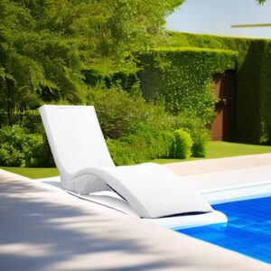 Step2 Vero Pool Lounger, Fade-Resistant, Waterproof Patio Furniture, Pool Lounge Chair for Sun Shelf, Use in Pools with Shelves Up to 9-Inches Deep or Outside Pool Deck, Weighted, White