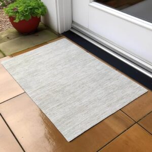 Addison Rugs Chantille ACN896 Ivory 1'8" x 2'6" Indoor/Outdoor, Machine Washable, Easy Clean, Non Shedding, Bedroom, Living Room, Dining Room, Kitchen, Patio Rug