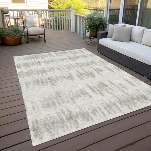 Addison Rugs Chantille ACN905 Ivory 10' x 14' Indoor/Outdoor, Machine Washable, Easy Clean, Non Shedding, Bedroom, Living Room, Dining Room, Kitchen, Patio Rug