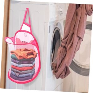 Parliky 2pcs Folding Laundry Hanging Basket Collapsible Baskets Mesh Laundry Hamper Bathroom Laundry Hamper Over The Door Laundry Hamper -up Organizer Portable Travel Nylon