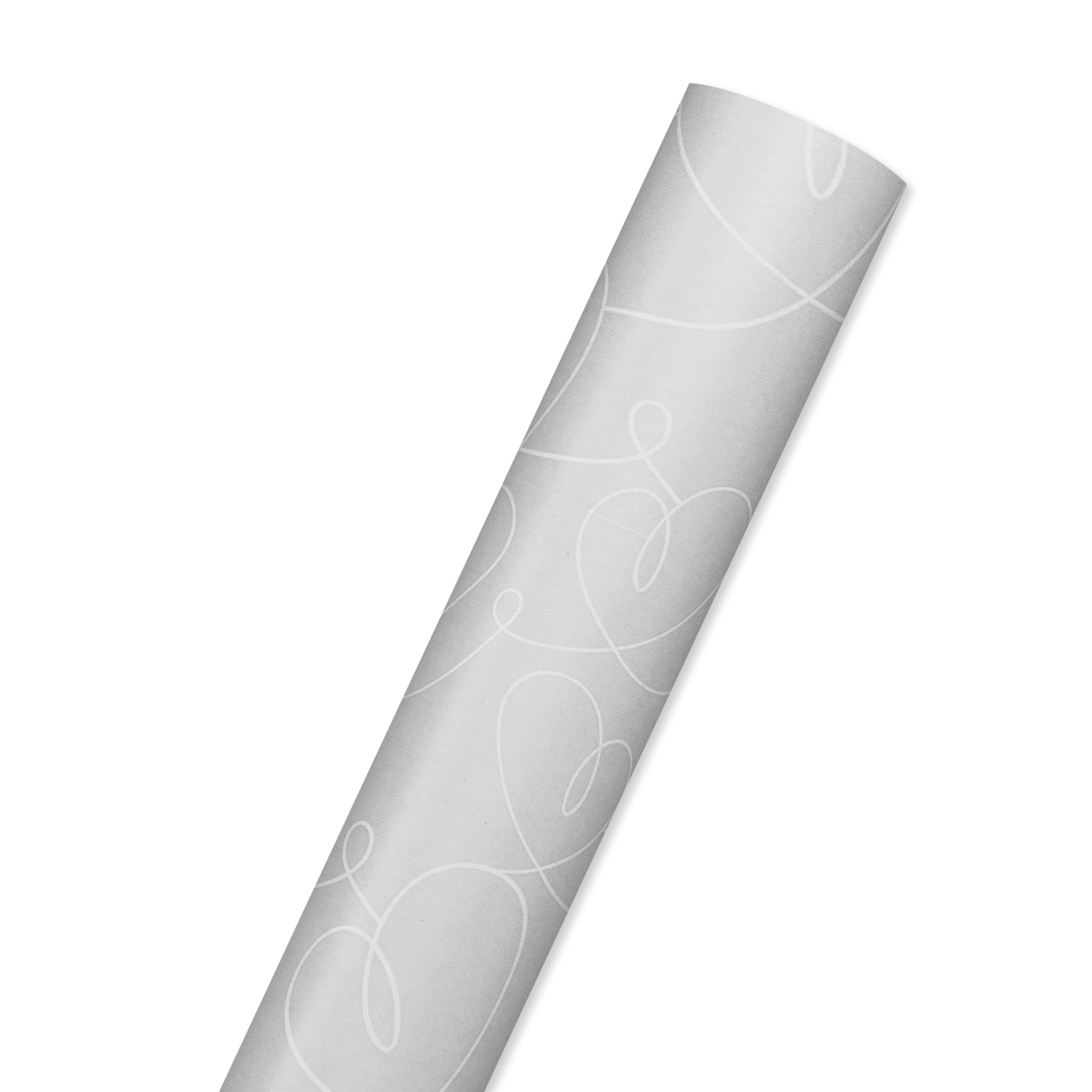 American Greetings 175 sq. ft. Reversible Wrapping Paper for Weddings, Anniversaries, Bridal Showers and All Occasions, Hand-Drawn Hearts (1 Roll, 30 in x 70 ft.)