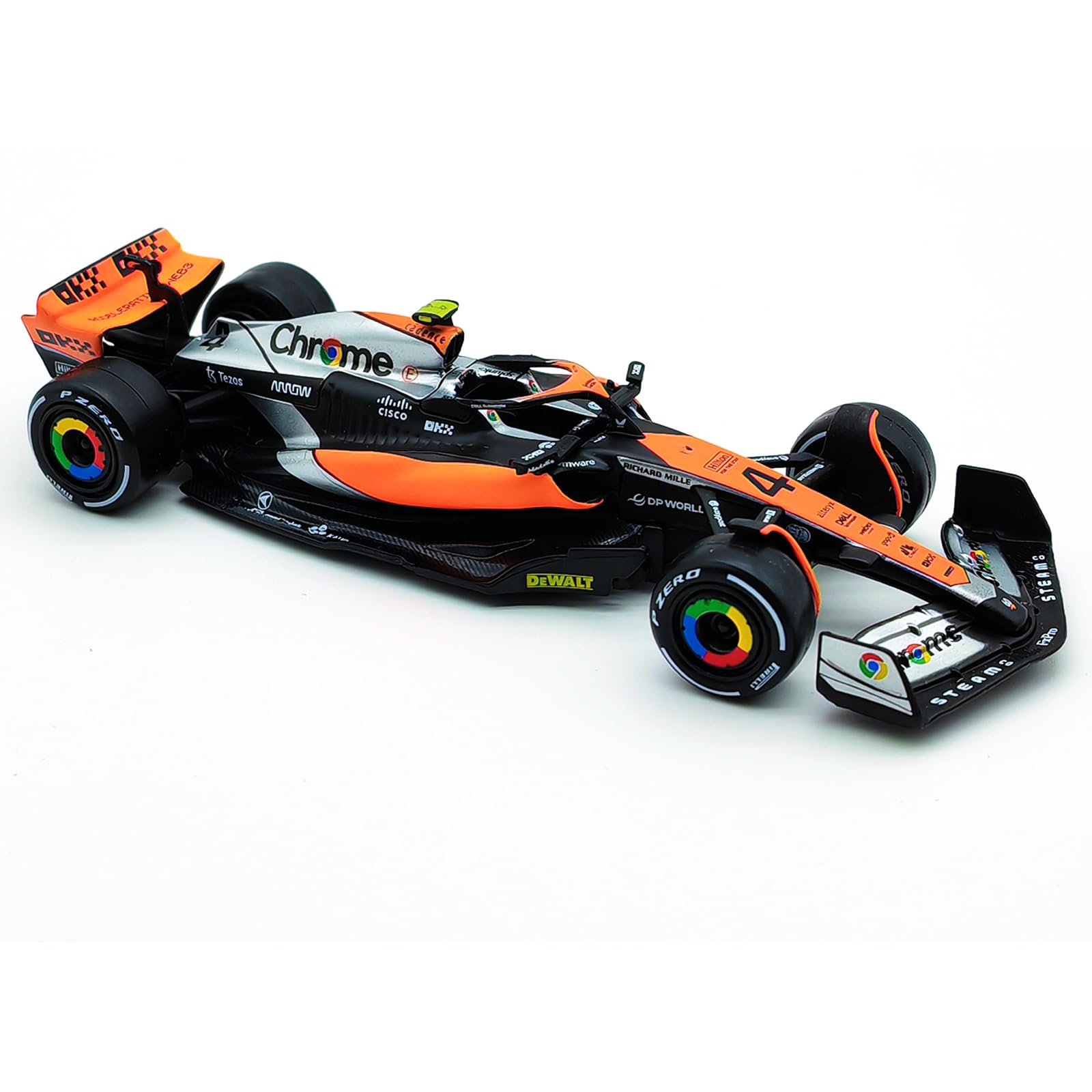 JODIYAAH Bburago P2 British GP Mclaren 2023 F1 MCL60 4# Lando Norris Formula Racing Alloy Car Diecast Model (MCL60 4#)