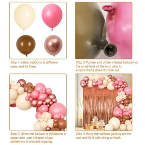 Rose Gold Balloon Arch Kit Dusty Rose Balloon Garland Rose Gold Foil Fringe Curtain Nude Boho Blush Balloon Arch for Girl Women Bridal Baby Shower Wedding Engagement Birthday Party Decoration 146Pcs