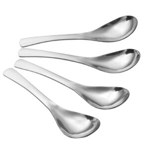 soup spoons high grade 18/10 stainless steel 6.5" soup spoon,table spoons maoduv dinner spoons thick heavy-weight ladle spoons,dishwasher safe (4 pack)