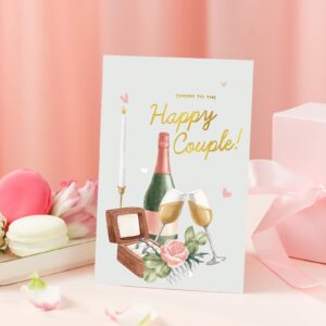 Whaline 36 Pack Wedding Card for Mr & Mrs Foil Gold Happy Couple Flower Blank Note with Envelopes Stickers for Wedding Congratulations Bridal Shower Engagement Party, 4 x 6 Inch