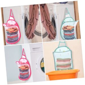 Parliky 2pcs Folding Laundry Hanging Basket Collapsible Baskets Mesh Laundry Hamper Bathroom Laundry Hamper Over The Door Laundry Hamper -up Organizer Portable Travel Nylon