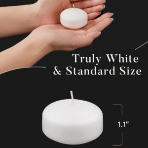 Ashlux White Floating Candles 2 inch, 24 Pack Floating Candles 5-6 Hours Long Burning, Unscented Floating Candles for Centerpieces, Wedding, Proposal Decorations, Romantic Night for Her/Him Set