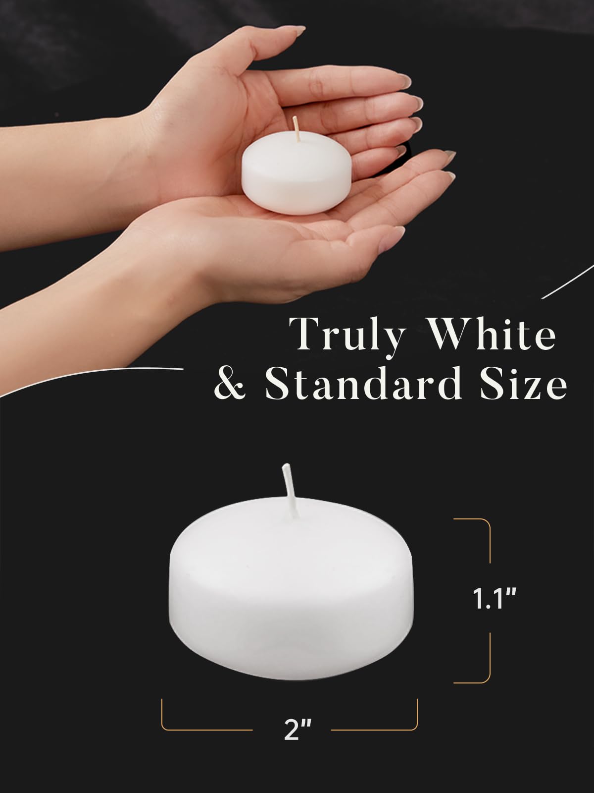 Ashlux White Floating Candles 2 inch, 24 Pack Floating Candles 5-6 Hours Long Burning, Unscented Floating Candles for Centerpieces, Wedding, Proposal Decorations, Romantic Night for Her/Him Set