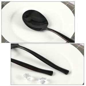 Udotry 8 Pieces Black Buffet Serving Spoons, Large Stainless Steel Serving Spoon