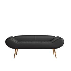 NicBex Futon Couch Bed Upholstered Couches for Living Room 57 Inch Sofa Stool PVC Fabric can be Placed in The Bed Circumference can Also be Placed on The Porch, Black