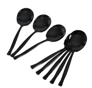 udotry 8 pieces black buffet serving spoons, large stainless steel serving spoon