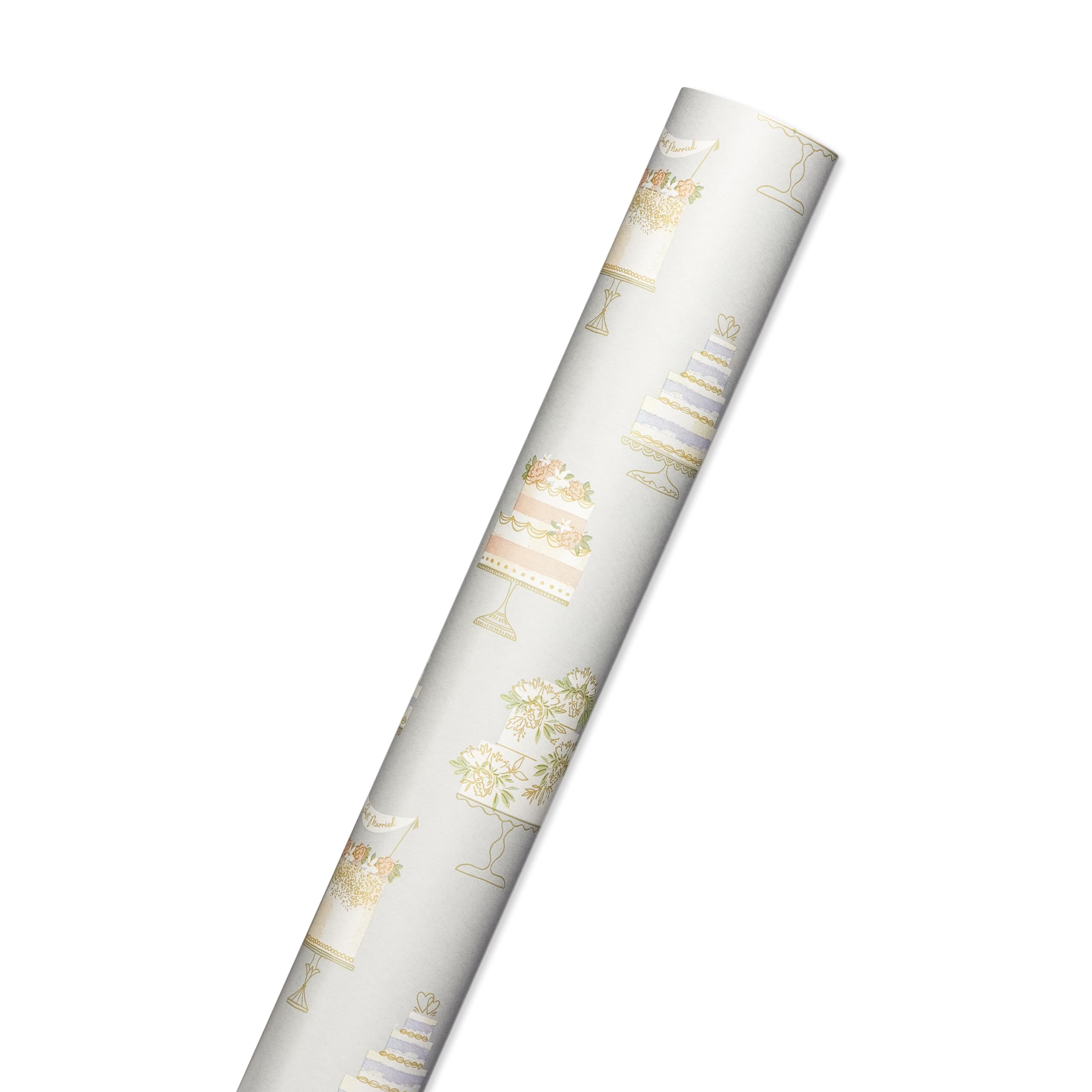 American Greetings 175 sq. ft. Reversible Wrapping Paper for Weddings, Bridal Showers, Engagement, Anniversaries and All Occasions, Wedding Cakes (1 Roll, 30 in x 70 ft.)