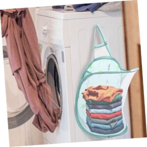 Parliky 2pcs Folding Laundry Hanging Basket Collapsible Baskets Mesh Laundry Hamper Bathroom Laundry Hamper Over The Door Laundry Hamper -up Organizer Portable Travel Nylon