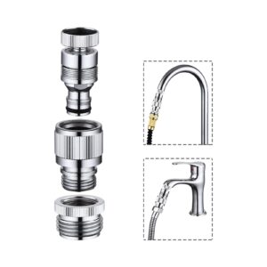 walkinginrain kitchen sink faucet quick connector, dishwasher washer snap coupling adapter, faucet to garden hose adapter for bathroom kitchen/shower hose/garden hose