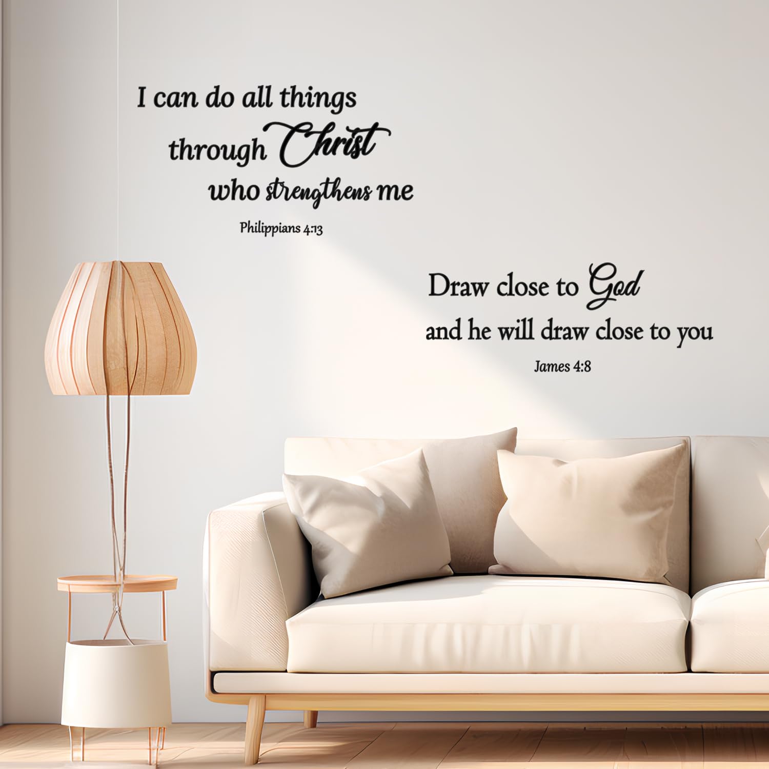 Generic 12 Pieces Bible Verse Wall Stickers,Inspirational Quotes Christian Wall Decals,Scripture Wall Decals,Peel and Stick,Motivational Wall Decal for Living Room Bedroom Bathroom Office, Black