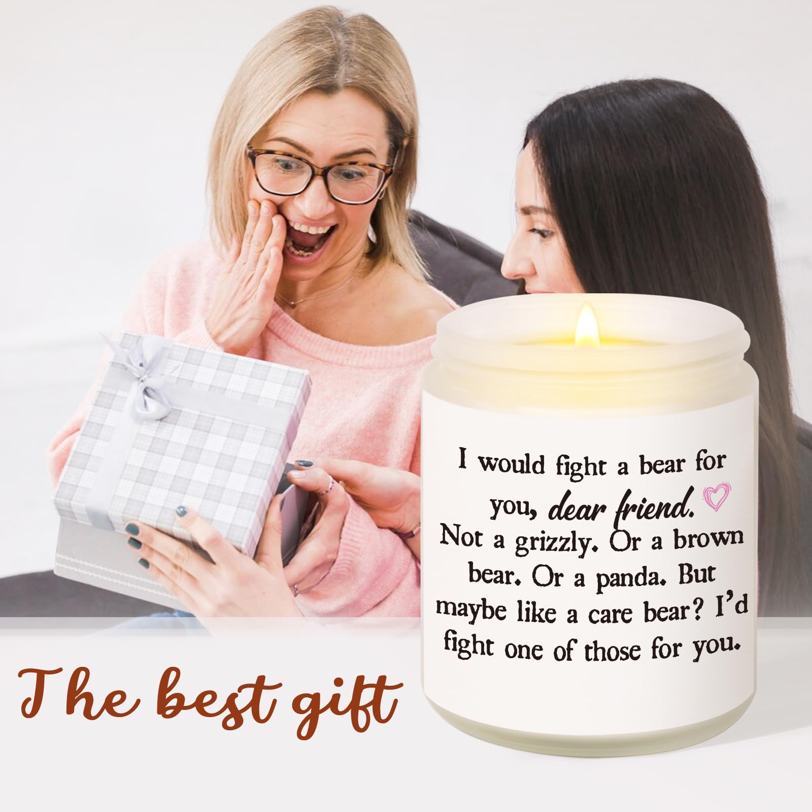 Best Friend Candle - Friend Gifts for Women, Best Friend Birthday Gifts - Friendship Gifts for Women Friends - Friend Birthday Gift, 7oz Soy Wax Lavender Scented Friend Candle