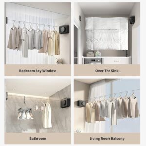 Retractable Clothesline Indoor Wall Mounted Clothes Drying Line Stainless Steel Extendable Laundry Line for Indoor Bathroom Balcony 4.2m One-Line