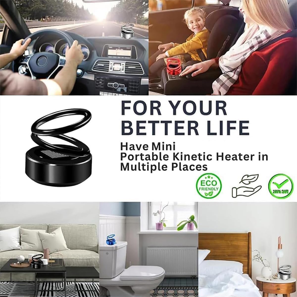 Portable Kinetic Molecular Heater - Mini Portable Kinetic Heater,Kinetic Molecular Heater, Solar Powered Heater, Kinetic Heater For Car (2PCS) (4PCS)