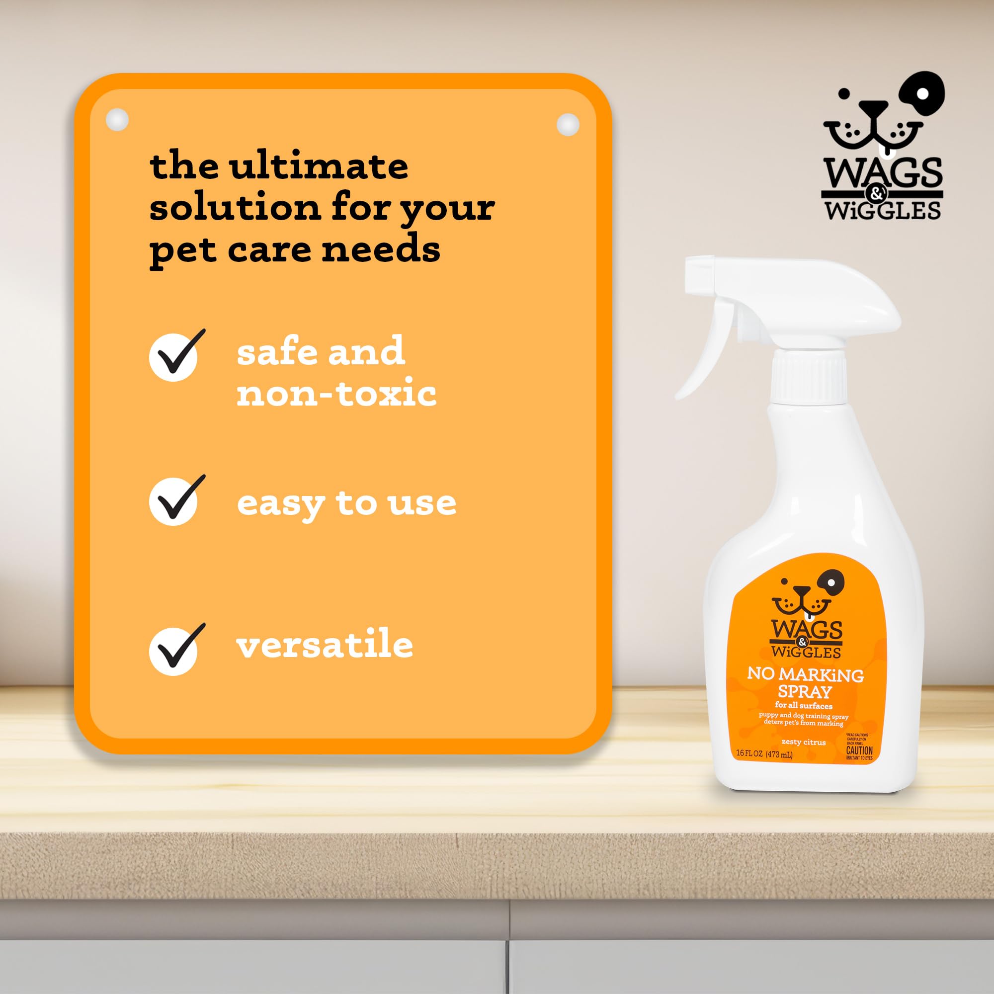 Wags & Wiggles No Marking Deterrent Training Spray for Dogs - Indoor Dog Pee Repellent & Behavior Aid, Anti Pee & Urine Deterrent, No More Marking, Ideal for Potty Training