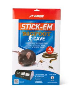 jt eaton 188-4 stick-em bigfoot cave glue trap for rodents, snakes, and other pests (case of 12)