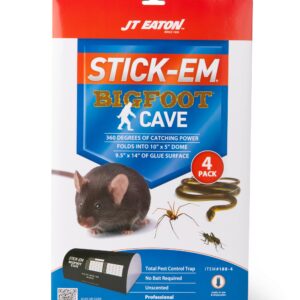 JT Eaton 188-4 Stick-Em Bigfoot Cave Glue Trap for Rodents, Snakes, and Other Pests (Case of 12)