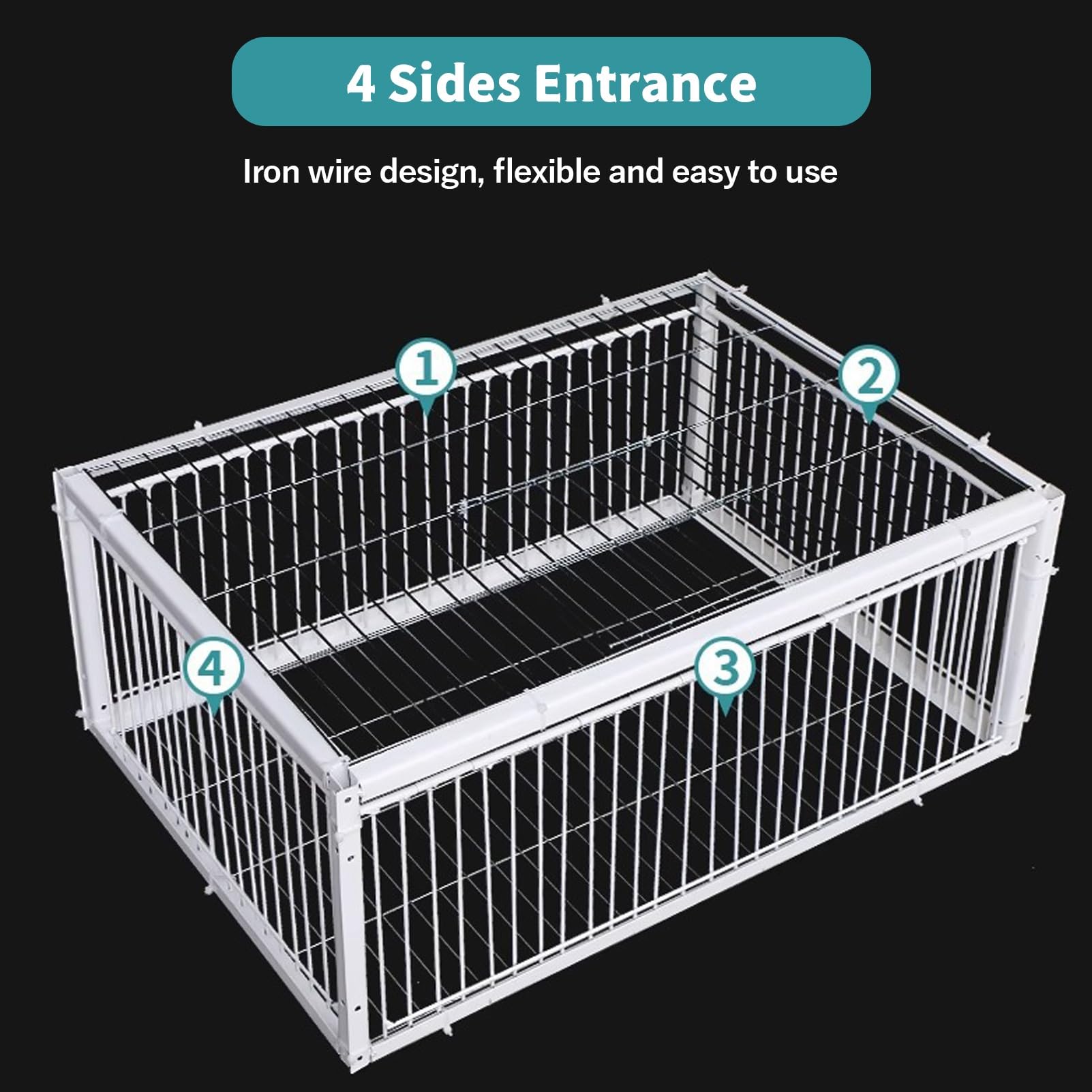 TRAGLO Chicken and Bird Trap Cage, Humane Live Animal Trap Cage with One-Way Entry Door, Metal Control Pigeon Trap with Escape-Proof Design 2CM Encryption Spacing, Easy Assembly (Size : 100x60x26cm)