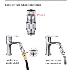 Walkinginrain Kitchen Sink Faucet Quick Connector, Dishwasher Washer Snap Coupling Adapter, Faucet to Garden Hose Adapter for Bathroom Kitchen/Shower Hose/Garden Hose