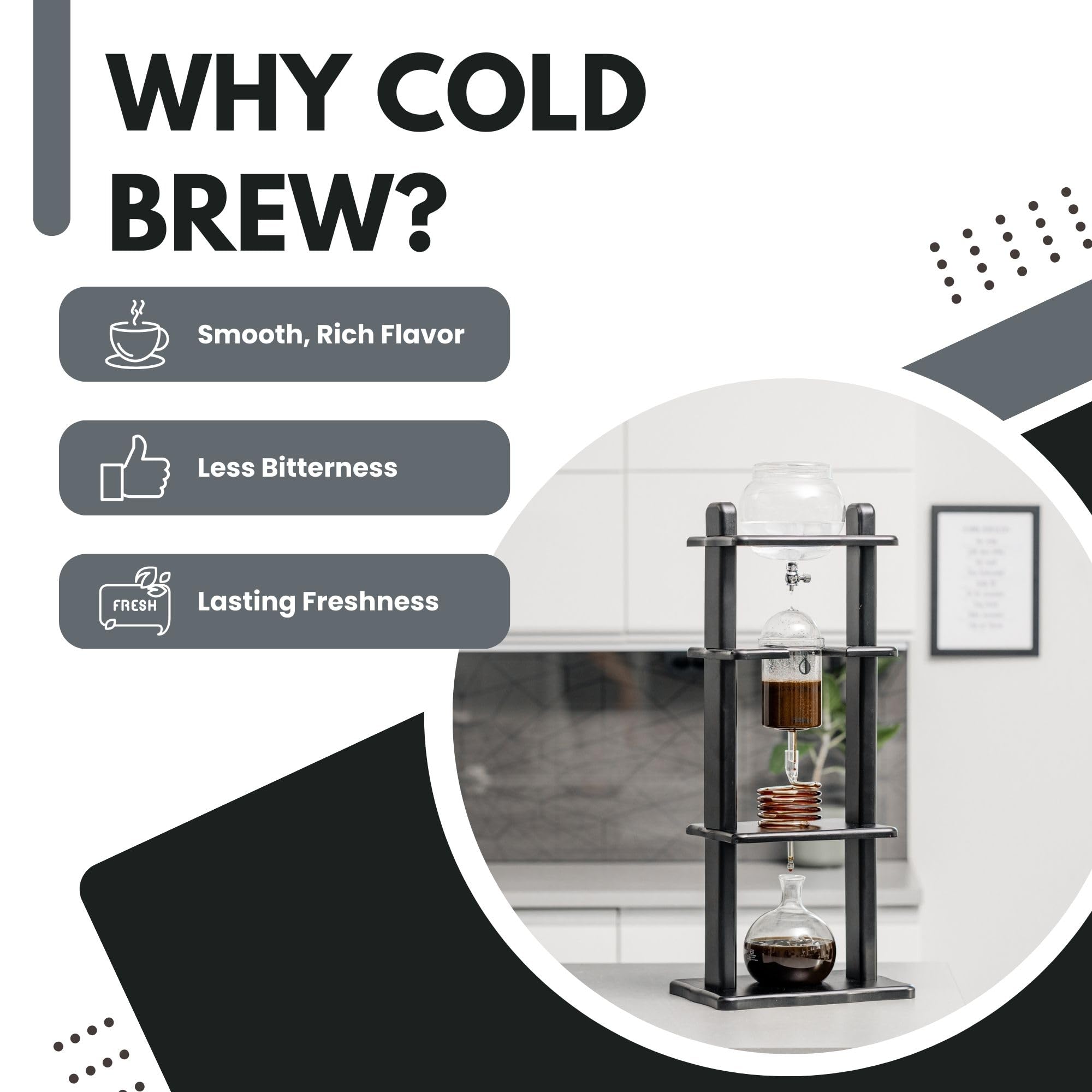 Hemli Cold Drip Coffee Maker, Cold Brew Coffee Tower, Slow Drip Japanese Cold Brew Maker, 32 oz, Cold Brew Drip, Ice Coffee Tower (ICT2)