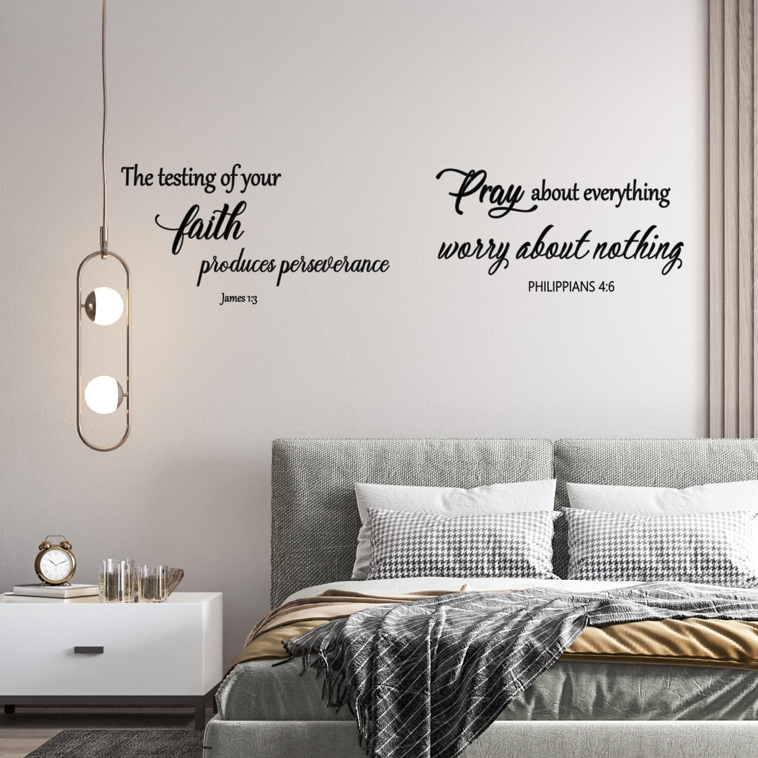 Generic 12 Pieces Bible Verse Wall Stickers,Inspirational Quotes Christian Wall Decals,Scripture Wall Decals,Peel and Stick,Motivational Wall Decal for Living Room Bedroom Bathroom Office, Black