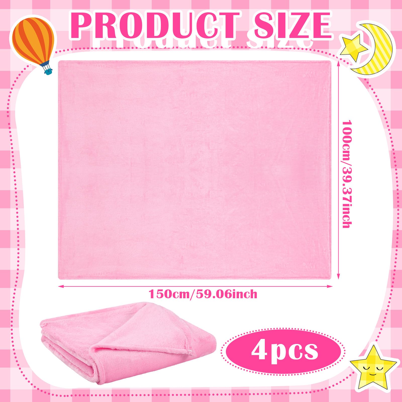 8 Pieces 8 Pieces Sleepover Party Supplies Include Soft Throw Blankets Air Mattress Sheet Pad Covers for Spa Sleepover Slumber Birthday Party Favors (White and Pink)