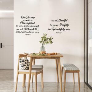 Generic 12 Pieces Bible Verse Wall Stickers,Inspirational Quotes Christian Wall Decals,Scripture Wall Decals,Peel and Stick,Motivational Wall Decal for Living Room Bedroom Bathroom Office, Black