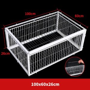 TRAGLO Chicken and Bird Trap Cage, Humane Live Animal Trap Cage with One-Way Entry Door, Metal Control Pigeon Trap with Escape-Proof Design 2CM Encryption Spacing, Easy Assembly (Size : 100x60x26cm)