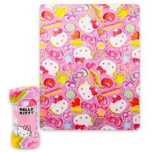 Hello Kitty Throw Blanket Bundle - Hello Kitty Kids and Teens Blanket, Stickers, and More for Girls | Hello Kitty Blanket Size 40" x 50"