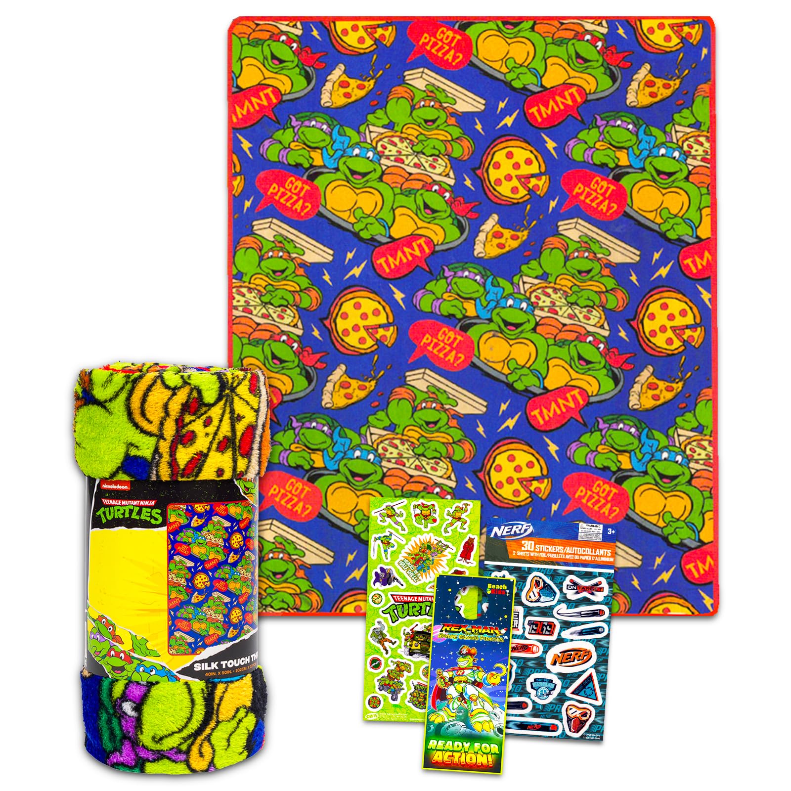 Teenage Mutant Ninja Turtles Throw Blanket Bundle – Teenage Mutant Ninja Turtles Throw Blanket, TMNT Stickers, More for Boys & Girls (Size 40" x 50")