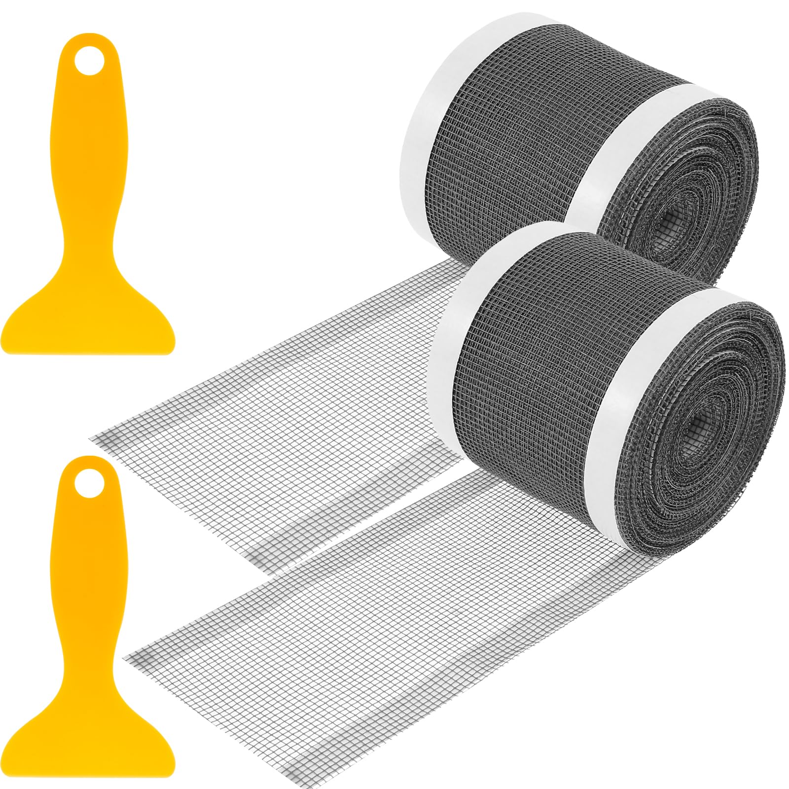 HJJWNDDNG 2Pcs Shower Drain Mesh Stickers Self-Adhesive Bathtub Drain Hair Catcher 70mmx10m Cuttable Shower Drain Mesh Filter with 2 Scrapers Waterproof DIY Hair Stopper for Bathroom Bathtub Kitchen