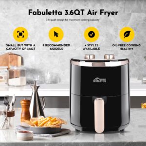 MIRASTON Air Fryer 3.6QT, Manual Control Mechanical Knob Air Fryers, Small Yet Surprisingly Large Capacity - Oilless Cooking for Healthier Delights, Black