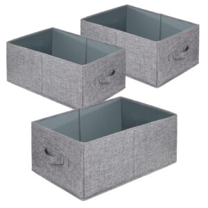 3 pack large fabric storage bins for shelves, foldable closet organizers and storage baskets for home organization, sturdy storage boxes for organizing clothes, toys, books, 18.5 x 11 x 7.8 in