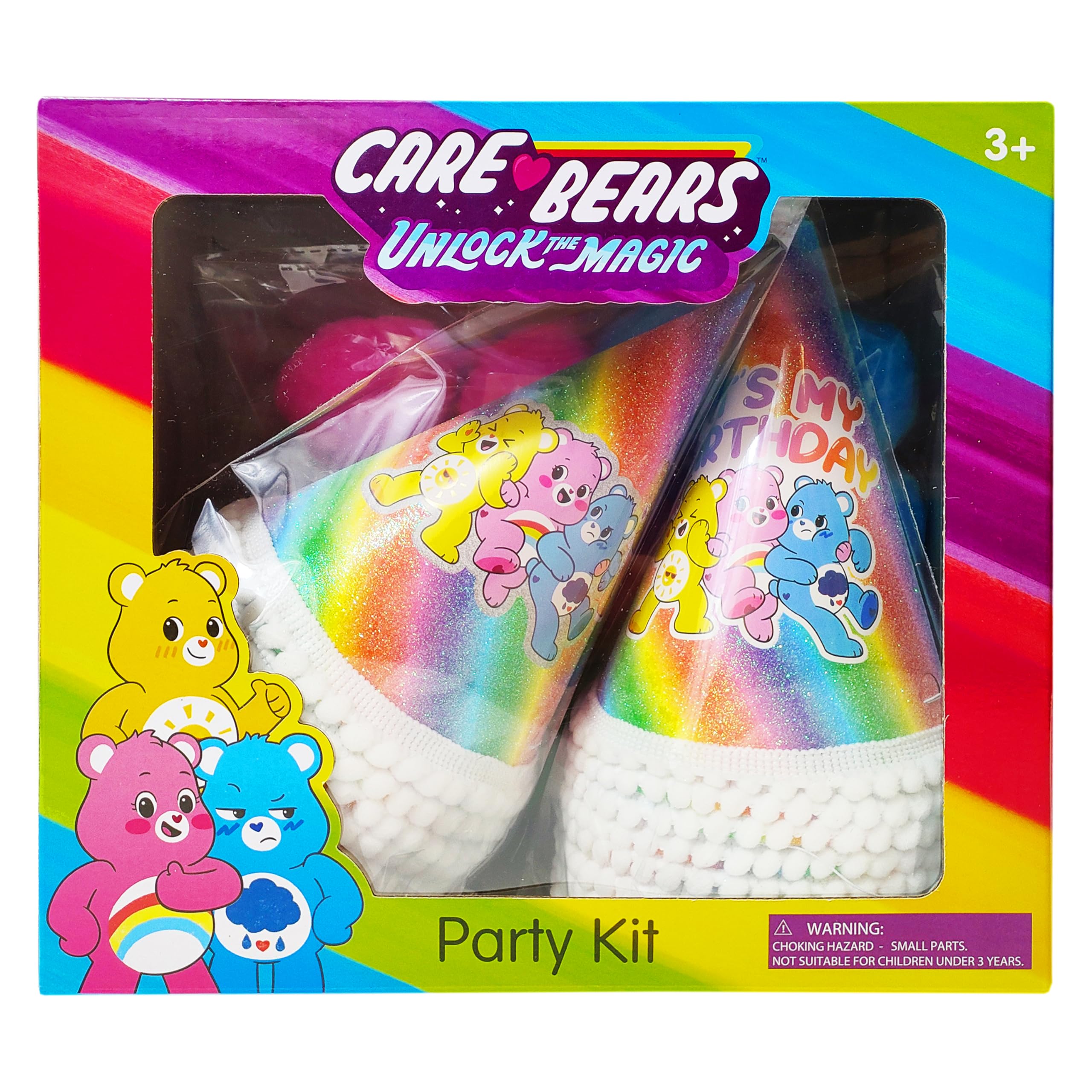 Care Bears Birthday Decorations 31pc Happy Birthday Room Decorations Original Care Bears Party Supplies: Party Hats Birthday Banners Balloons Rainbow Party Favor Baby Shower Gender Reveal Decor 3+