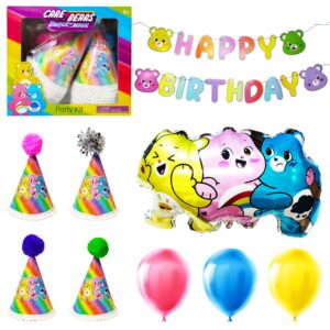 Care Bears Birthday Decorations 31pc Happy Birthday Room Decorations Original Care Bears Party Supplies: Party Hats Birthday Banners Balloons Rainbow Party Favor Baby Shower Gender Reveal Decor 3+