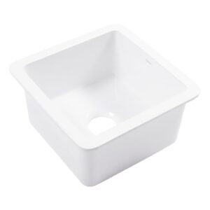 sinkology eden crisp white fireclay 18" single bowl undermount kitchen sink