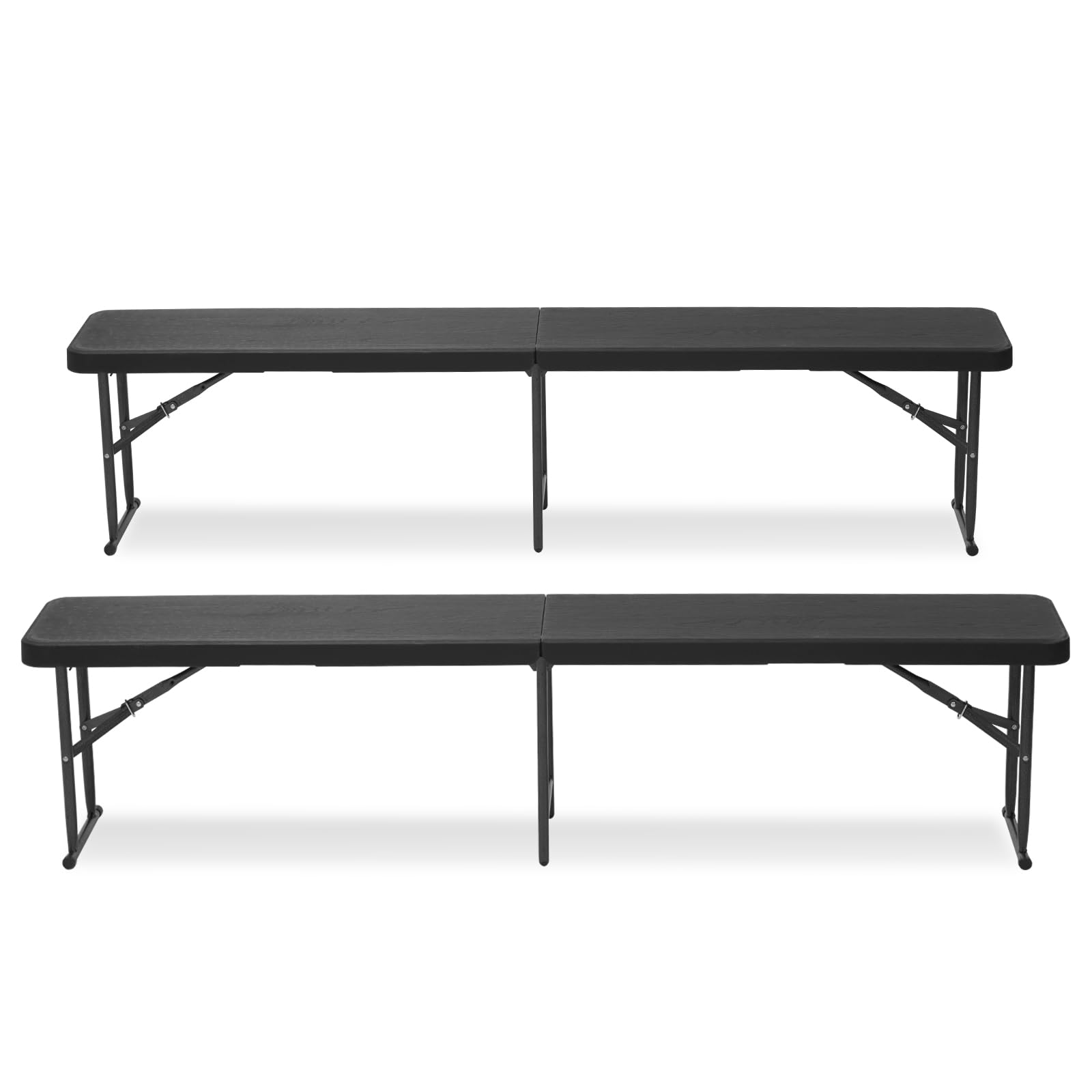 Portable Folding Benches 6ft 2 Pack, Durable Folding Chairs for Indoor and Outdoor Use, Ideal Foldable Bench for Picnic Camping Garden - Lightweight Compact Easy Storage