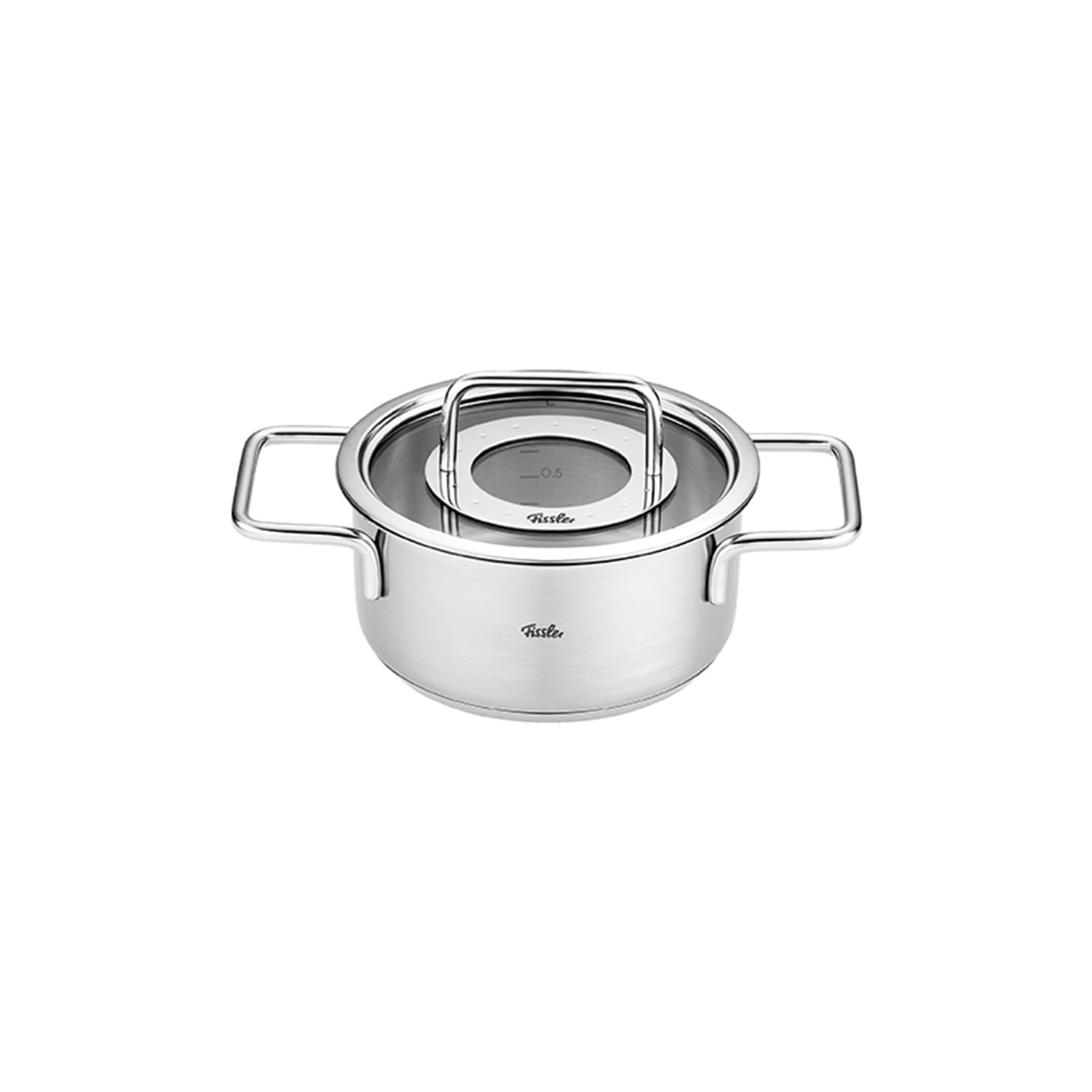 Fissler Pure Collection Stainless Steel 2.2 Quart Stock Pot with Glass Lid