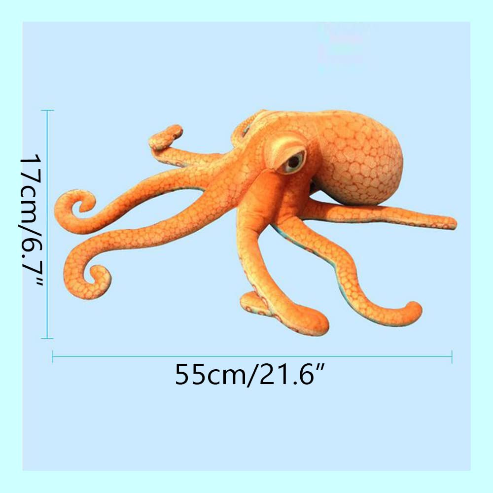 OUKEYI 21.6" Realistic Octopus Plush,Squid Plush Giant Squid Stuffed Animal Plush Toy Ocean AnimalSPillow,Squid Pillow for Easter Children's Day and Birthday Parties (brown)