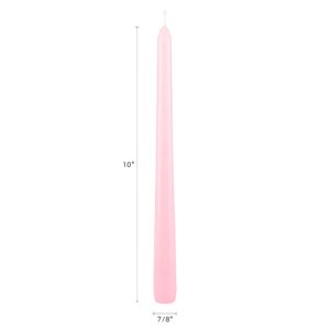 Mega Candles 4 pcs Unscented Pink Taper Candles, Hand Poured Wax Candle 10 Inch x 7/8 Inch, Home Décor, Wedding Receptions, Centerpieces, Birthdays, Celebrations, Romantic Events, Holders