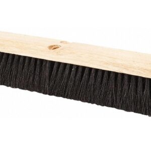 PRO SOURCE Tampico-Bristle Push Broom Head with Threaded Wood Block: 18" Wide