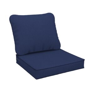 dytxiii outdoor deep seat cushions set 24 x 24 inch for patio furniture,water resistant chair cushions replacement includes seat cushion & back pillow for couch sofa, wicker chair - navy blue