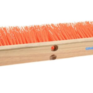 PRO SOURCE Heavy Duty Orange Bristle Pushbroom Head with Threaded Block: 24" Wide