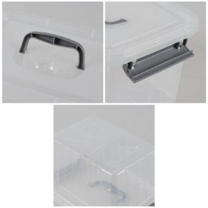 Udotry 6 Quart Clear Plastic Storage Latching Bins with Handle, Small Plastic Boxes with Lids, 6 Packs