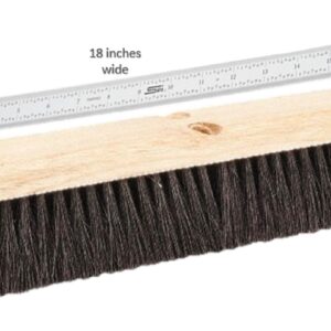 PRO SOURCE Tampico-Bristle Push Broom Head with Threaded Wood Block: 18" Wide